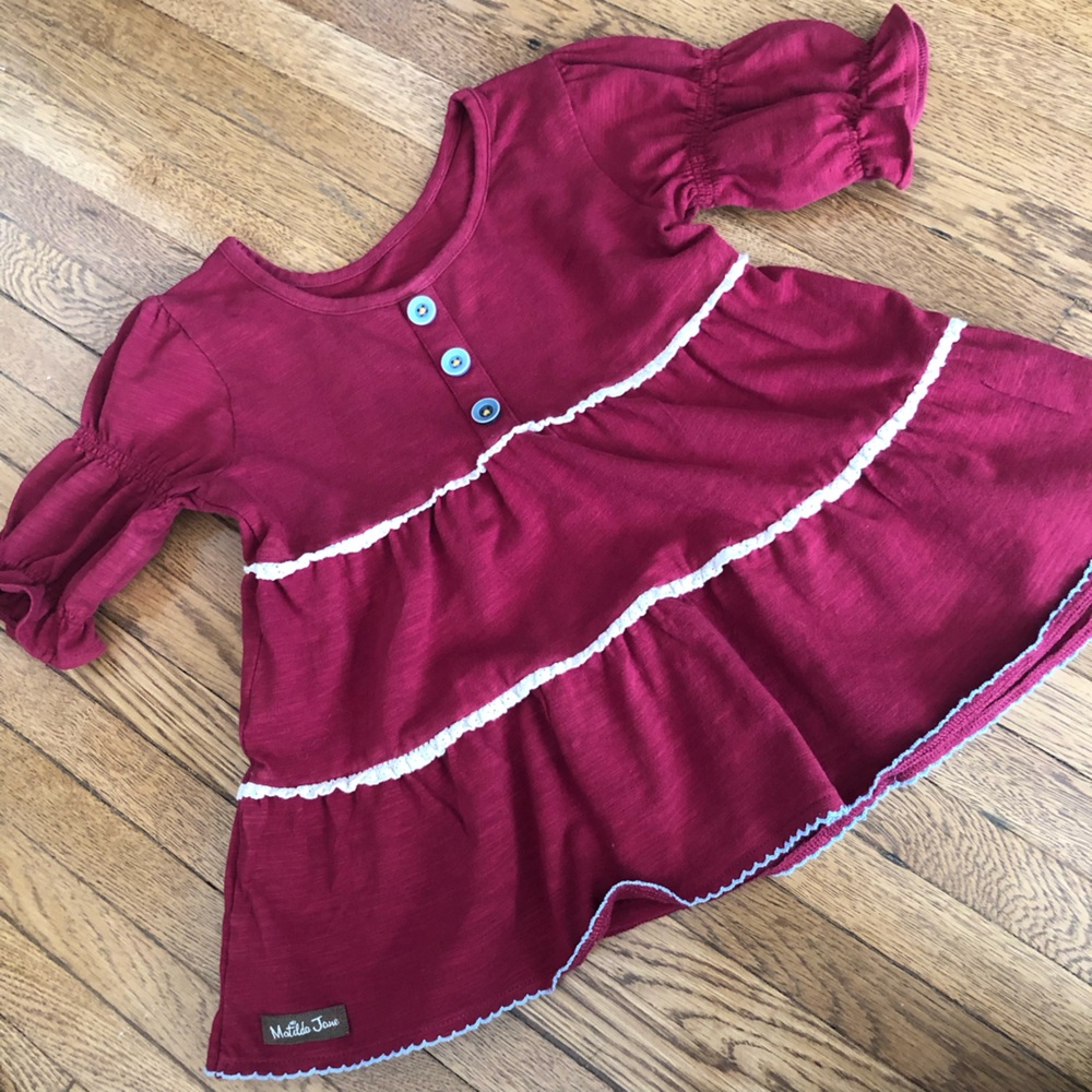 Matilda Jane tiered peasant sleeve top girls 6 purple magenta